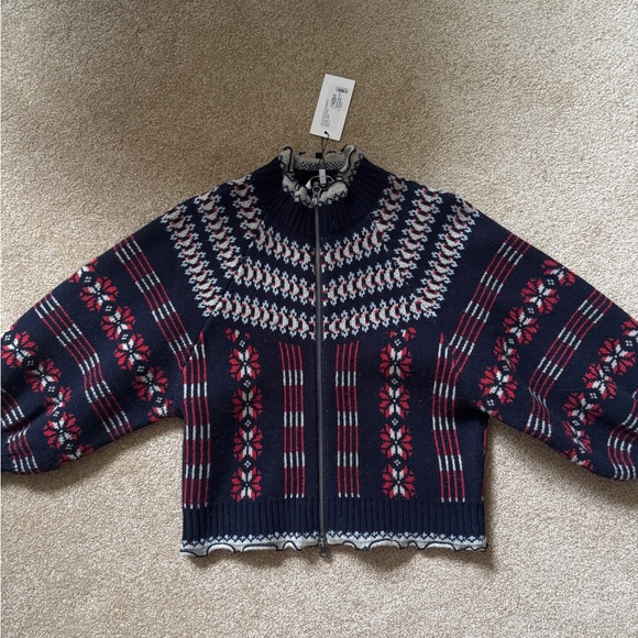 Sea New York Ayla Cardigan Red/Navy S - Picture 2 of 4